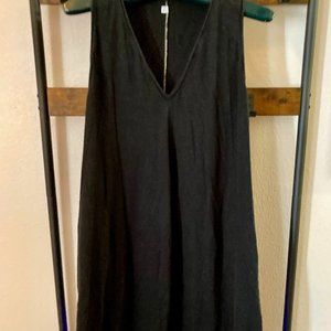 SINEW MOON SATURDAY'S CHILD MIDI DRESS ONYX BLACK M L HEMP BAMBOO BOHO HANDMADE